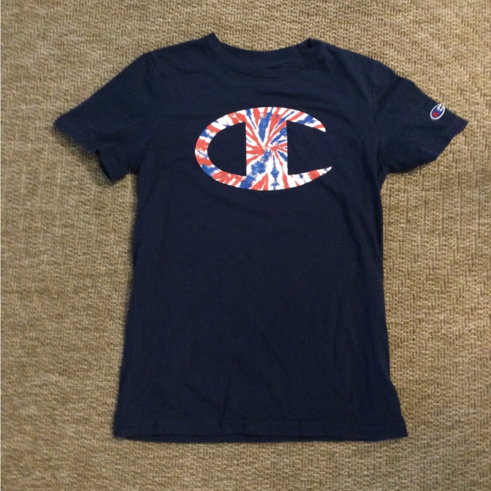 Champion Kids Navy Tee with Vibrant Logo